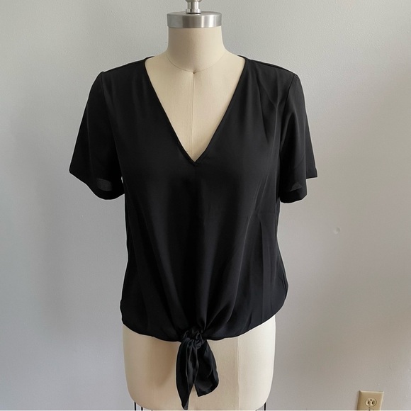 Madewell Novel Tie-Front Top in Black- Size Small- NWT - Picture 4 of 10